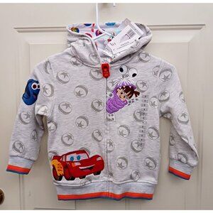New‎ Disney 100 Boy's Long Sleeve Full Zip Hooded Character Jacket - Size: 5